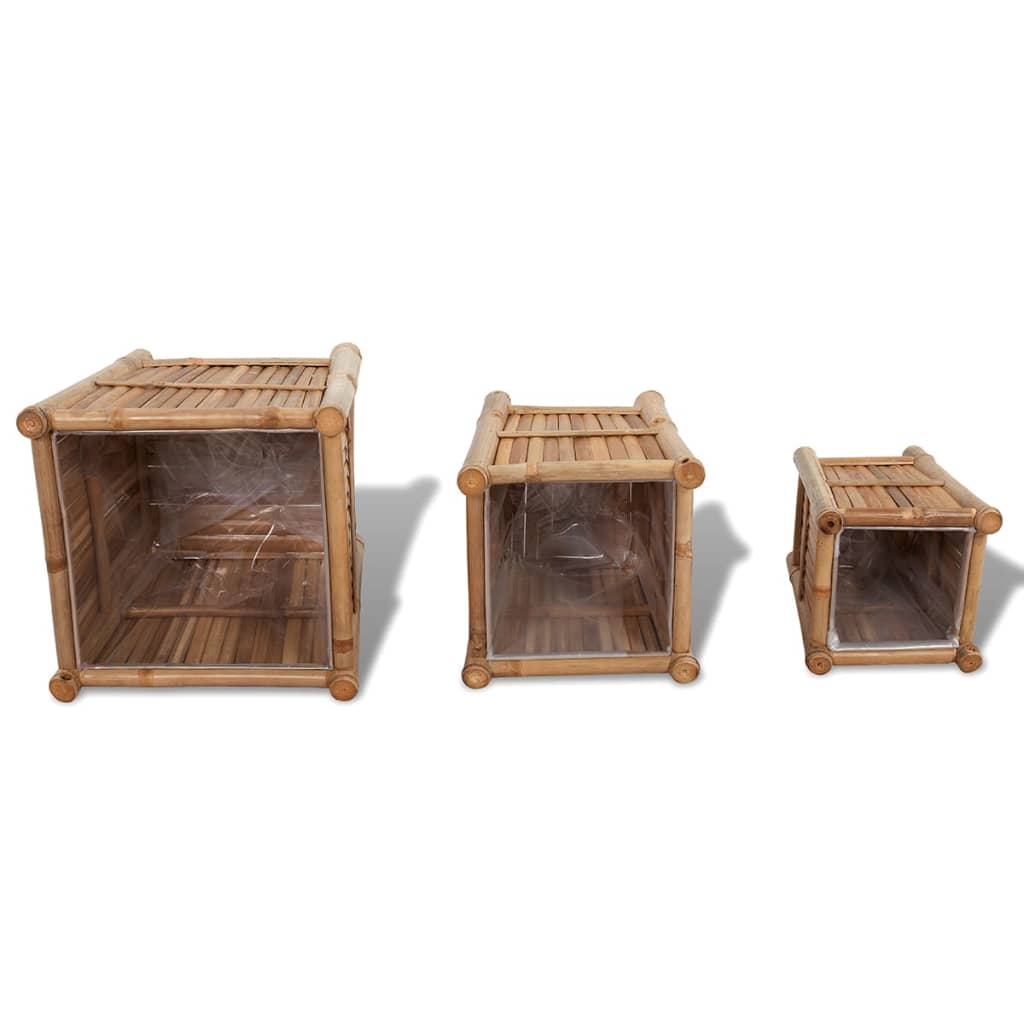 Plant Pots 3 pcs. Bamboo