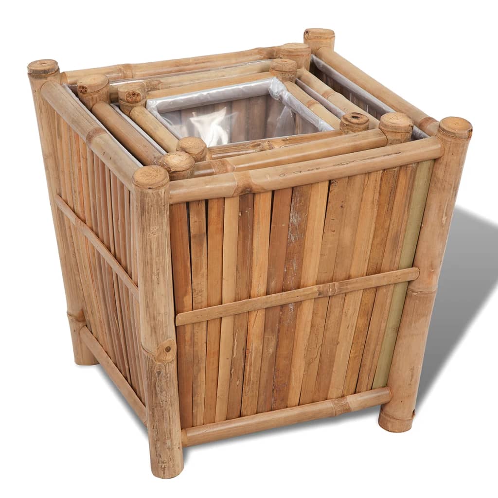 Plant Pots 3 pcs. Bamboo