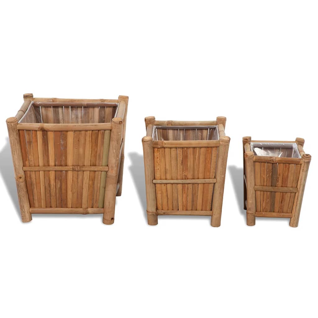Plant Pots 3 pcs. Bamboo