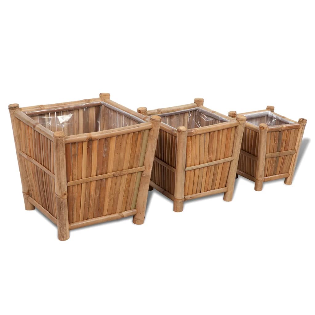 Plant Pots 3 pcs. Bamboo